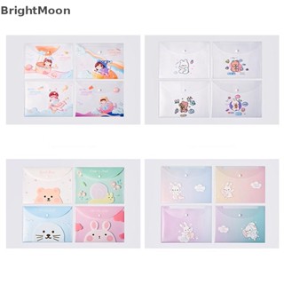 Brightmoon กระเป๋าเครื่องเขียน PVC แบบใส ขนาด A4 ลายการ์ตูนดวงจันทร์น่ารัก กันน้ํา แบบพกพา สําหรับนักเรียน สํานักงาน