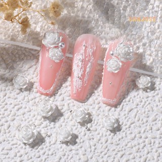 [Sj]❀หินเรซิ่น รูปดอกคามิเลีย 3D ติดทนนาน สีขาว สําหรับตกแต่งเล็บ 50 ชิ้น ต่อชุด