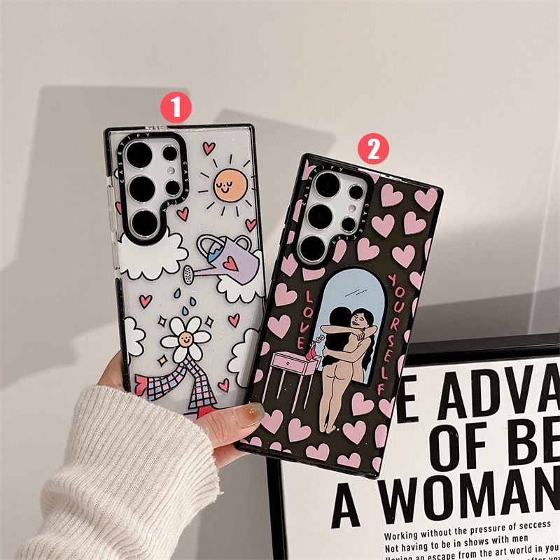 SAMSUNG ความรักตัวเองกรณีสําหรับSamsung S24 S25Ultra S23 Plus S22 Ultra 5Gใหม่ป้องกันความคิดสร้างสรรค์ปลอกสําหรับSamsung Galaxy Cover