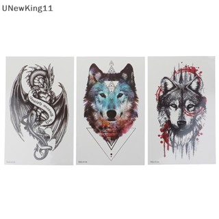 Unewking สติกเกอร์รอยสักชั่วคราว ลายหมาป่า แมงป่อง มังกร กันน้ํา