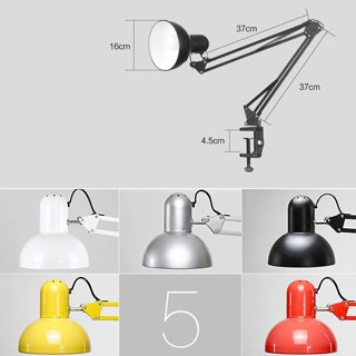 แสงไฟส่องสว่าง โคมไฟ โคมไฟหนีบโต๊ะ โคมไฟเขียนแบบ ปรับระดับได้รอบทิศทาง รุ่น Table Reading lamp Adjustable clip E27 60W