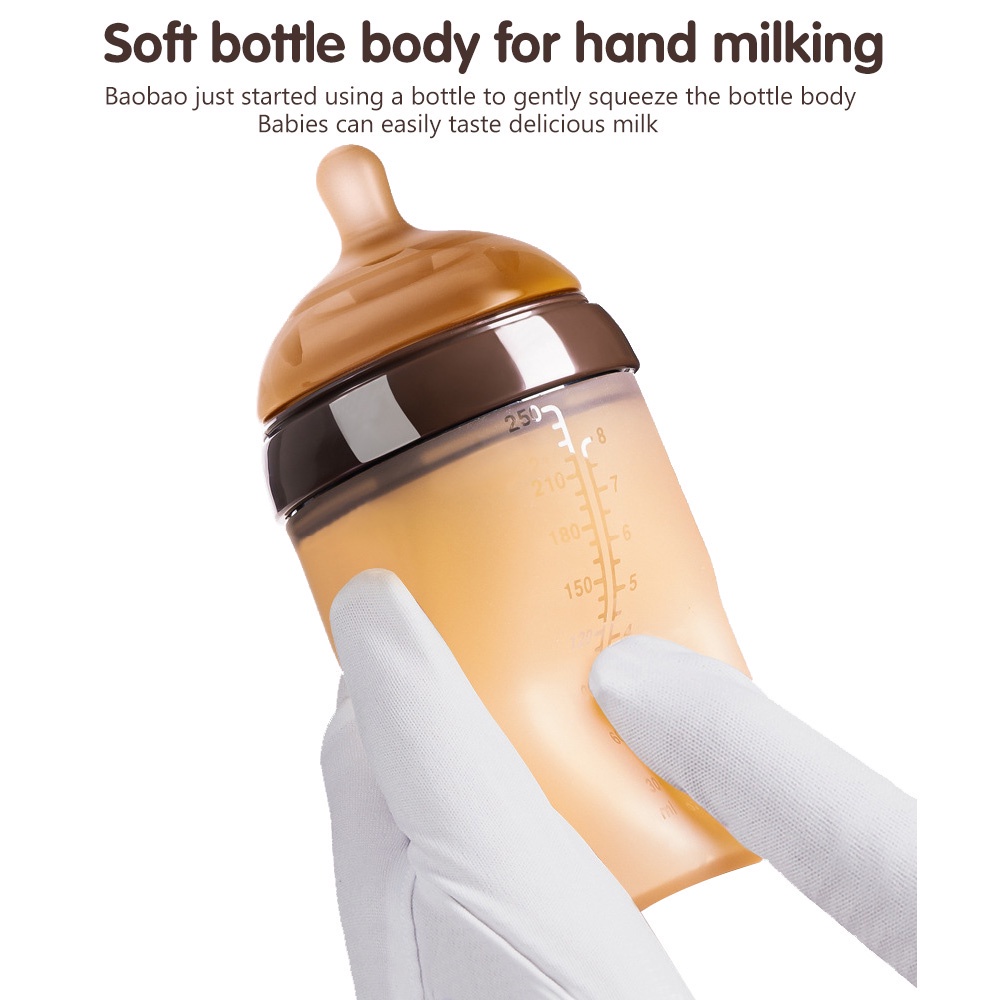ขวดนมซิลิโคน แบบนิ่ม ขนาด 150 มล. - 250 มล. สําหรับเด็ก - รูปที่ 5