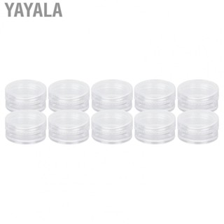 Yayala 10PCS Nail Art Tip Container Black/White Transparent Round PP Cosmetic Containers for  Jewelry Bead False Nail Tips