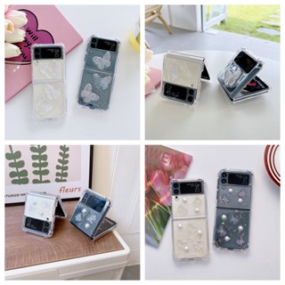 เคสโทรศัพท์ PC แบบใส 3D หรูหรา สําหรับ Samsung Galaxy Z Flip 4 Z Flip 3 Samsung Z Flip4 Z Flip3