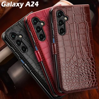 เคสโทรศัพท์มือถือหนัง ฝาพับแม่เหล็ก สําหรับ Samsung Galaxy A24 4G A24 A 24 SM-A245F A246B A24 4G