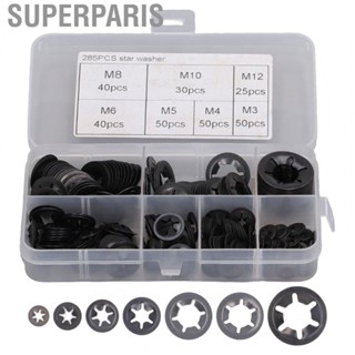 Superparis 285Pcs/set Starlock Washer Internal  Lock Fastener M3 M4 M5 M6 M8 M10 M12