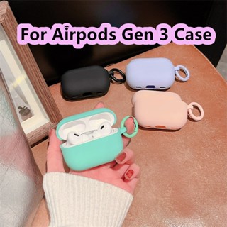 เคสหูฟัง แบบนิ่ม สีมาการอง เรียบง่าย สําหรับ Airpods Gen 3 3