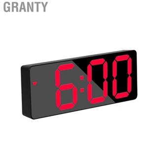 Granty [Ande Online] Rectangular Black Surface Red Light  Electronic Alarm Clock Simple Style Plug-in Dual-purpose