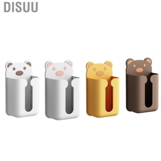 Disuu Tissue Paper Box  Cute Bear Pattern Wall Mounted Tissue Dispenser Large Open Strong Load Bearing Punching Free  for Home