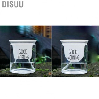 Disuu Flower Pot Indoor Self Absorbed Watering Planter Pot Transparent Flower Container for Office Home