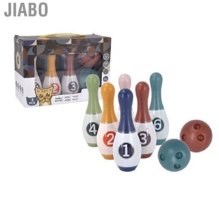 Jiabo Kids Bowling Set 6PCS Pins and 2PCS Balls Educational Toddlers Mini Toys for Indoor Outdoor Games