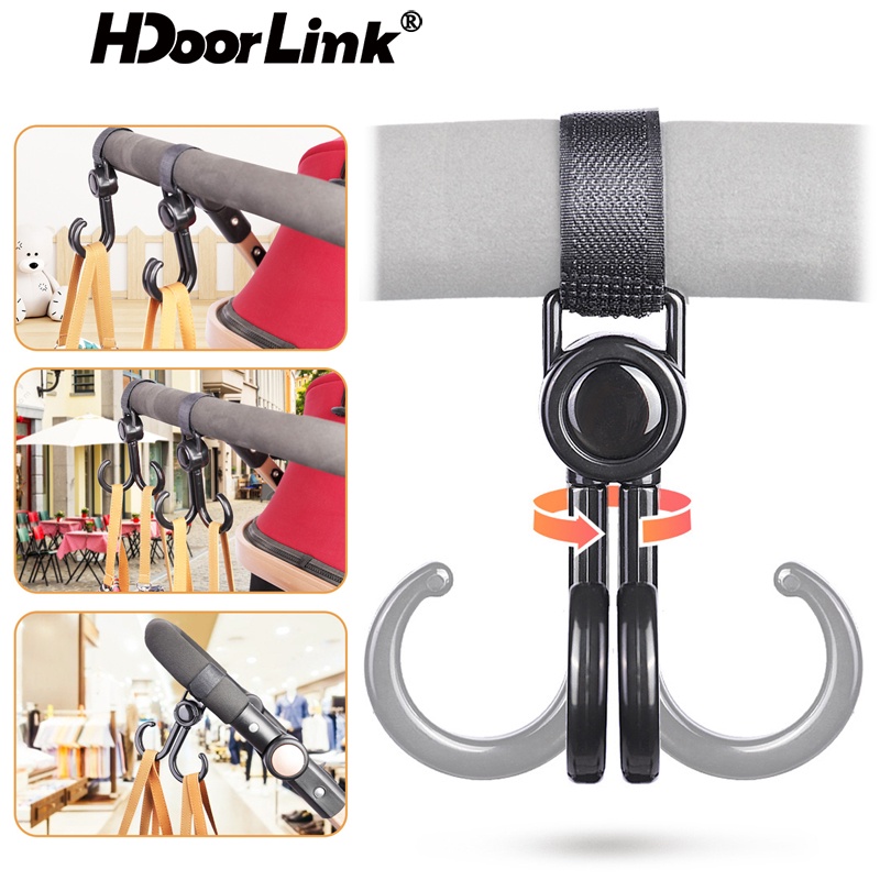 Hdoorlink ตะขอแขวนรถเข็นเด็ก หมุนได้ 360 องศา 1 2 4 8 ชิ้น