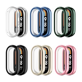 เคสซิลิโคนนิ่ม พร้อมสายคล้อง สําหรับ Xiaomi Mi Band 8 Xaomi MiBand 8 Band8 MiBand8