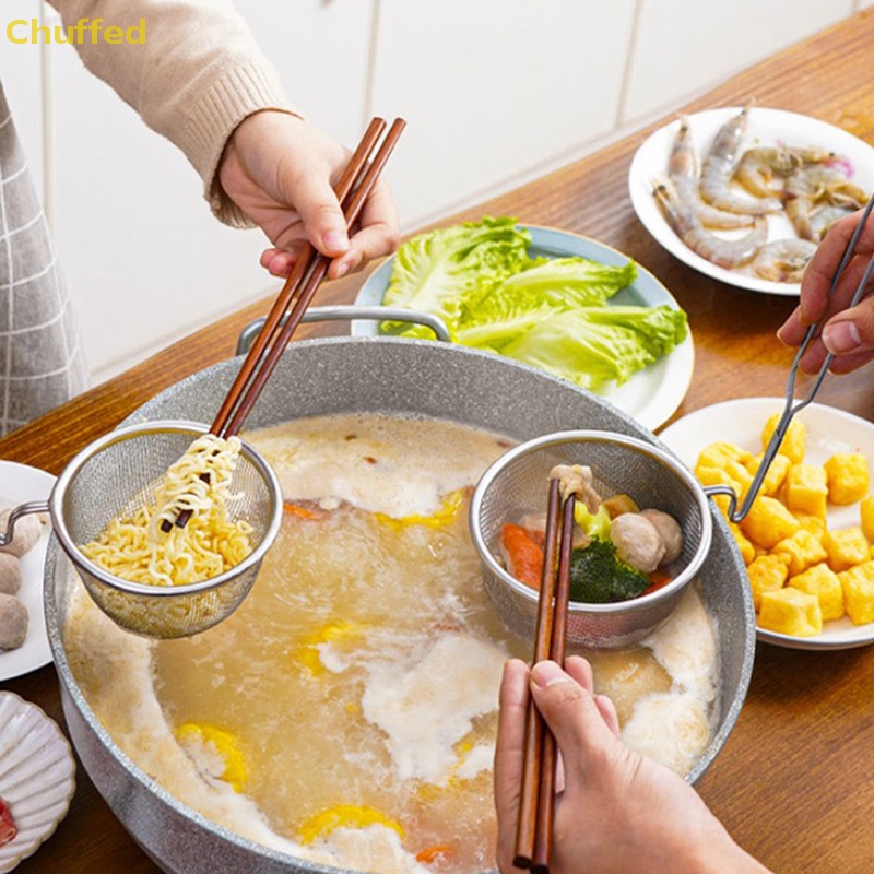 Chuffed> กระชอนสเตนเลสกรองทอดเฟรนช์ฟราย หม้อไฟ 1 ชิ้น