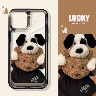 Huiwanju ใหม่ เคสโทรศัพท์มือถือแบบใส ลายหมีลูกสุนัขน่ารัก สําหรับ ip niche 14promax ip13pro 12promax 11