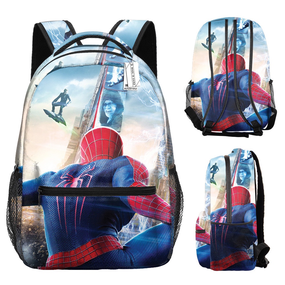 Spider-man กระเป ๋ าเป ้ สะพายหลังสําหรับเด ็ กนักเรียนโรงเรียนความจุขนาดใหญ ่ Breathable พิมพ ์ แฟชั ่ นบุคลิกภาพกระเป ๋ าอเนกประสงค ์