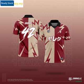 เสื้อโปโลแขนสั้นลําลอง คอปก ลาย Baju Raya 2023 Jersey Viral Berkolar 3D สไตล์เรโทร สําหรับผู้ชาย