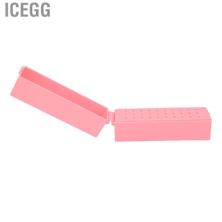 Icegg Nail Drill Bits Stand  Manicure Tools Dustproof Acrylic Cover Space Saving Nail Grinding Bits Container Portable  for Technician for Salon
