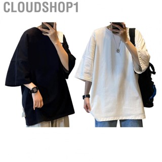 Cloudshop1 Summer Tee Top  Half Sleeve Casual Round Neck Letter Print Men T Shirt Trendy  for Daily