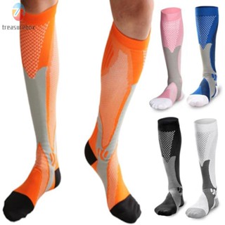 【TRSBX】Socks Long Strech Calf Shin Men Riding Running Unisex Compression Fitness