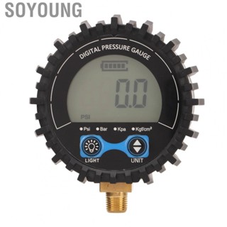 Soyoung Tire Pressure Digital Tire Gauge  Precise Large Screen LCD Digital Display Tire Inflator Digital Pressure Gauge Low Wear DC3.1V  for RV