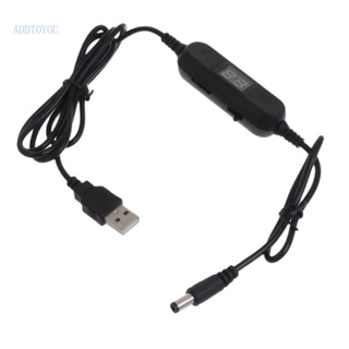 【3C】สายพาวเวอร์ Usb เป็น 5 5x2 1 มม. 1 3V-12V ปรับได้ แบบเปลี่ยน AA+AAA LR20 9V