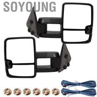 Soyoung 2pcs/set Power Heated  Signal Towing Mirrors GM1320411 Fit for Silverado Sierra 99-02