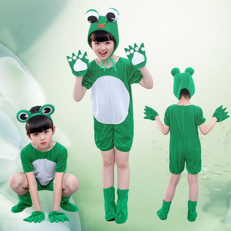 ราคาถูก น่ารัก ลูกกบ กบ รูปแบบการ์ตูน ชุดเด็กผู้หญิง 3 ถึง 14 ปี ชุดคริสต์มาส ลายการ์ตูนสัตว์ ชุดเต้นรํา คอสเพล คริสมาสเด็กผู้หญิง เต้น น่ารักๆ วันเด็ก คอสเพลย์