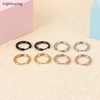 [highbuying] 5 ชิ้น / ล็อต สเตนเลส วงกลม ห่วง ต่างหู สําหรับเด็กผู้หญิง ทรงกลม เรขาคณิต ต่างหู ใหม่ พร้อมส่ง