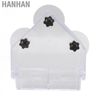 Hanhan Clear Birds Feeders  Detachable Tray Attractive Support Different  ABS Window Bird Feeder with 3 Strong Suction Cups for Keys for Home for Goldfinches