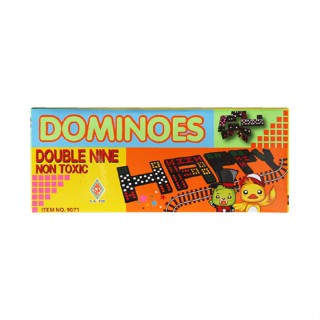 DOMINOES BOUBLE NINE โดมิโน ไซส์ใหญ่ 55 ตัว กล่องส้ม NON TOXIC