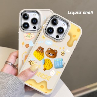 เคสโทรศัพท์มือถือ แบบนิ่ม ลายหมีชีส สีขาว สําหรับ IPhone 12 13 14 11 Pro Max X Xs Max Xr Frfr