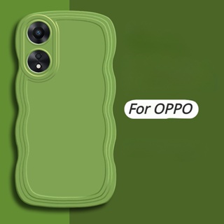 เคสโทรศัพท์มือถือ ซิลิโคนนิ่ม ลายคลื่นหยิก สไตล์เกาหลี สําหรับ OPPO A98 A78 A58 A5 A9 Reno 8T 8 Pro Plus 5G