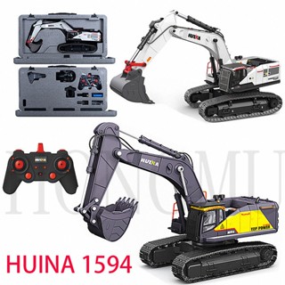 Huina 1594 รถขุดบังคับวิทยุ โลหะ 1/14 22 ช่องทาง รีโมตคอนโทรล ของเล่นสําหรับเด็ก ผู้ใหญ่