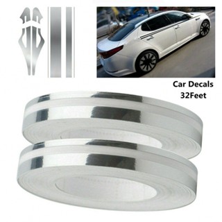 ⚡READYSTOCK⚡Stripe Stickers Vinyl Car Stickers High Quality Non-Fading Silver Durable