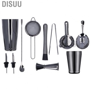 Disuu Cocktail Shaker Kit  Black Coating Stainless Steel Mixing  Dishwasher Safe Boston Cocktail Shaker Set  for Bar for Bartender