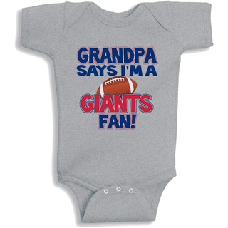 Nanycrafts ทารก &amp;#39คุณปู่ &amp;#39;s Says I&amp;#39;m A Giants Fan ชุดบอดี้สูท ZNDY