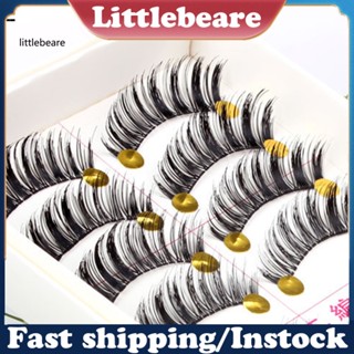 &lt;littlebeare&gt; ขนตาปลอม แบบหนา ดูเป็นธรรมชาติ สําหรับแต่งหน้า 10 คู่