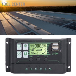 Tool Center PWM Solar Charge Controller Regulator จอแสดงผล LCD สำหรับเปิด AGM GEL แบตเตอรี่ 12V 24V 100A 2 USB PV แผงควบคุม