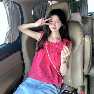 เสื้อสายเดี่ยว ประดับโบว์