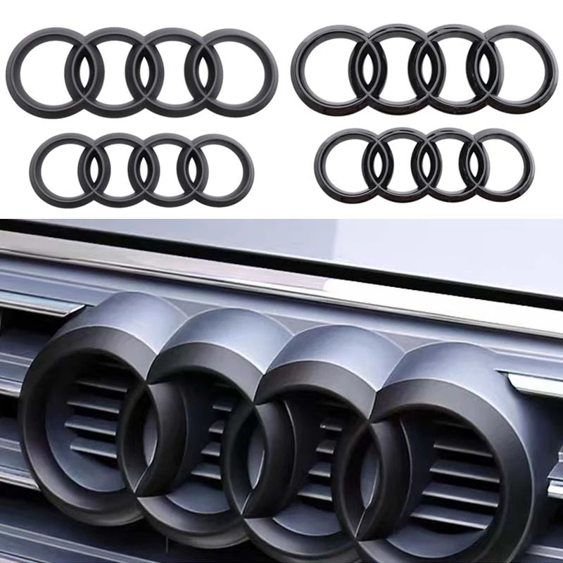 สติกเกอร์โลโก้ ABS สี่ห่วง ด้านหน้า และด้านหลัง อุปกรณ์เสริม สําหรับรถยนต์ Audi A3 A4 B9 A6 Q2 Q3 Q5