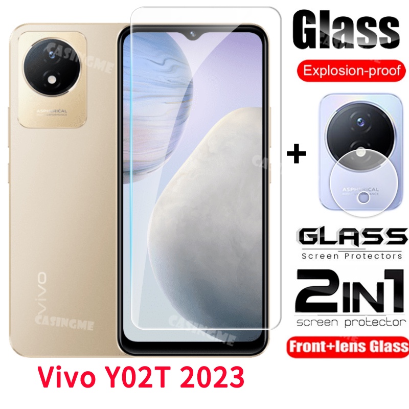 ฟิล์มกระจกนิรภัยกันรอยหน้าจอ เลนส์กล้อง ด้านหลัง สําหรับ Vivo Y02T 2023 Y02 Y02T Y02A Y 02 T Y02 A V