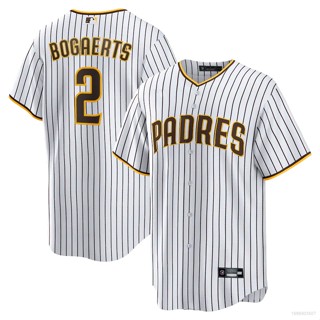 เสื้อคาร์ดิแกนเบสบอล ทรงหลวม ลาย MLB San Diego Padres Bogaerts สีขาว พลัสไซซ์ 2023