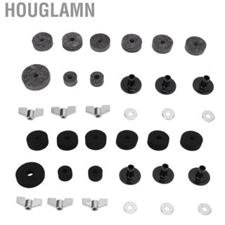 Houglamn Drum Kit Non Slip Felt Pad Set Wing Nuts Stand Sleeves Cymbal Washers Replacem