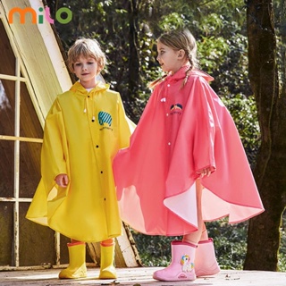 MILO เสื้อกันฝนเด็กพร้อมกระเป๋านักเรียน ผ้าคลุมกันฝน เดินป่า เสื้อคลุมกันน้ำ เสื้อกันฝน