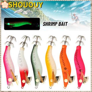 SHOUOUY เหยื่อตะขอถัก รูปกุ้ง ขนาด 9.3 ซม. 7.0 กรัม สําหรับตกปลาหมึก 2022