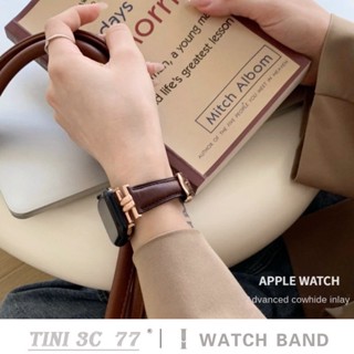 สายนาฬิกาข้อมือ สายหนังวัว พรีเมี่ยม สําหรับ iWatch Series 8 7 SE 6 5 4 3 S8 Ultra 45 มม. 44 มม. 41 มม. 40 มม. 38 มม. 42 มม. 49 มม.