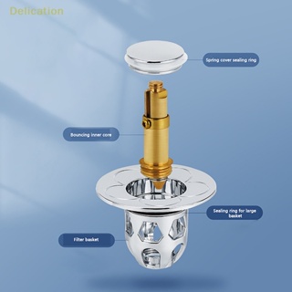 [Delication] จุกปิดท่อระบายน้ําอ่างล้างจาน สเตนเลส แบบกด สําหรับห้องน้ํา