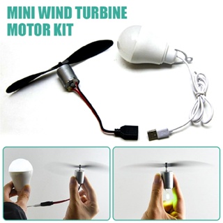 New ABS DIY Mini Wind Turbine Motor Blade W/Bulb Model Set Science Teaching Tool