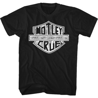 เสื้อยืด พิมพ์ลายโลโก้รถจักรยานยนต์ Motley Crue